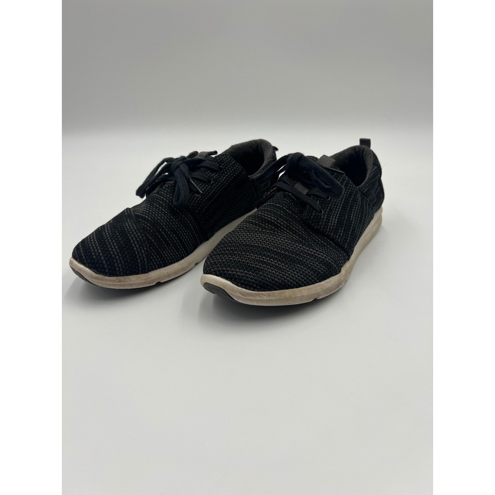 Toms Del Rey Black Marled Knit Lace Up Sneakers Womens Size 8 10011036